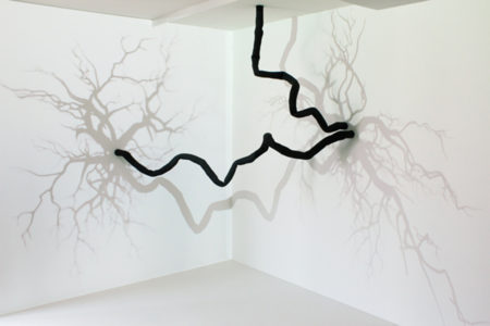 Pascal Haudressy, Suspended, 2012, Mixed technique, resin and video projection, 250 x 250 cm, numeric loop