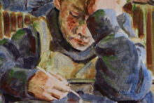 Charles Laib Bitton, Untitled, Brussels-Florence June 2024, Oil on Canvas, 63 x 98 cm (detail)