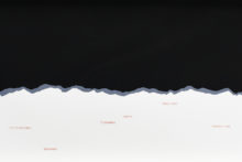 Lucile Bertrand, Longue Nuit, 2018, gouache and printed paper on Canson paper 200g, 19 x 63 cm (diptych detail)