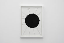 Gudny Rosa Ingimarsdottir, black sun, 2018, Ink, sewing, carving, typewritting on diverse papers, 21 x 29,7 cm