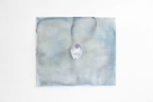 G. Küng, Weight of Head 3 With Foil Head, 2018, Cyanotype on paper, aluminum foil, thread, 108 x 124 x 14 cm