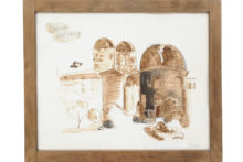 Pieter Laurens Mol, Pulkovo Observatory, 1973, Liquorice wash and pencil on strawboard on white casein ground, ash wood frame, 41.3 x 50.3 cm (frame size)