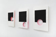 Bernard Villers, Carrés noirs, 2021, Acrylic paint on paper, 84 x 59,4 cm