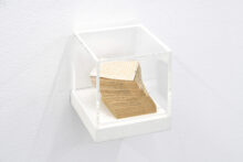 Guðný Rósa Ingimarsdóttir, 'untitled - cube', 2020-2024, Cut book fragments and gouache, 9,5 x 9,3 x 9,8 cm