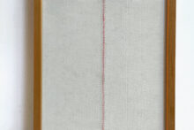 Gudny Rosa Ingimarsdottir, fil rouge, 2000, red thread on textile, 134,8 x 18,2 cm (detail)