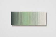 Fernanda Fragateiro, Landscape inside, 2025, Polished stainless steel support; cut issues of Interiors magazine (from the 60’s) published by Whitney Publications, New York and color paper., 73 x 28,8 x 5,3 cm (© António Jorge Silva)